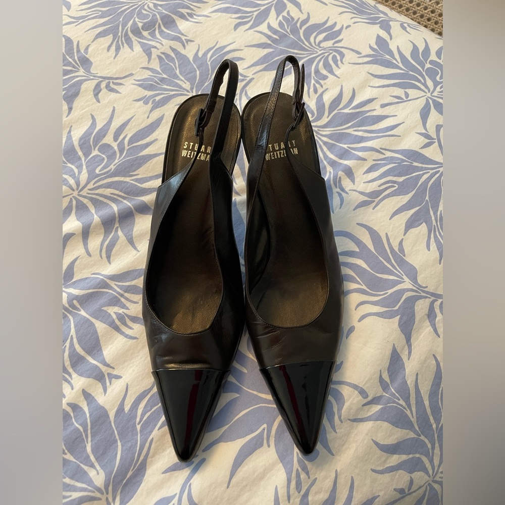 Stuart Weitzman Black Slingback Heels